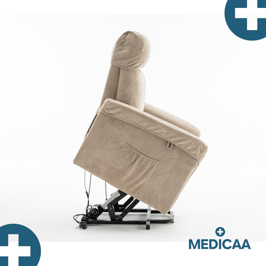 Medicaa fauteuil releveur 1 moteur gamme premium modele anatole coloris Beige marque tranquille emile