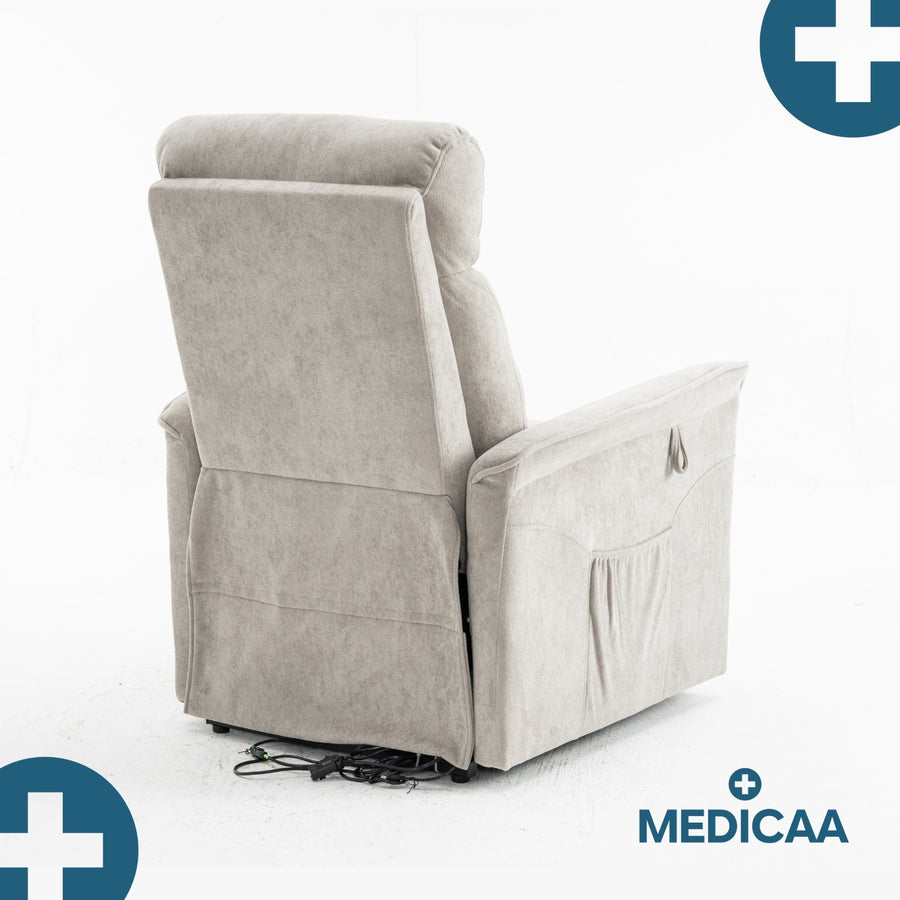 Fauteuil Releveur Premium - 1 Moteur - Gris Clair - Modèle Anatole - Tranquille Émile