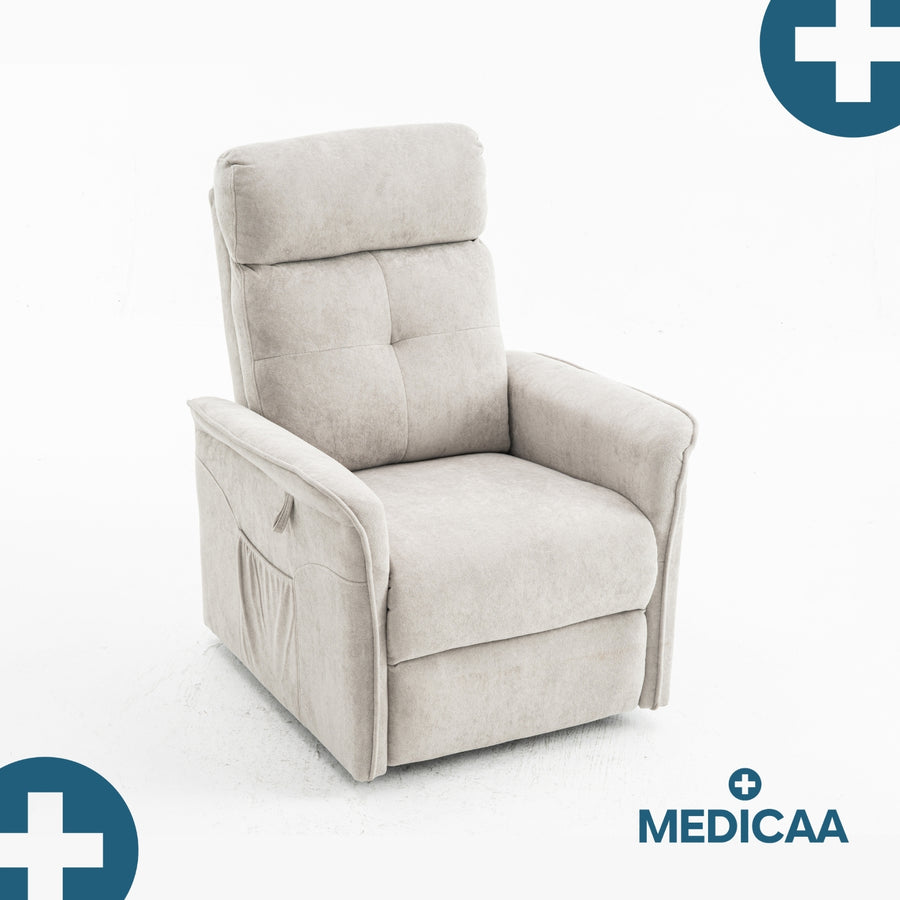 Fauteuil Releveur Premium - 1 Moteur - Gris Clair - Modèle Anatole - Tranquille Émile