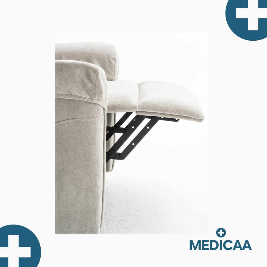 Fauteuil Releveur Premium - 1 Moteur - Gris Clair - Modèle Anatole - Tranquille Émile