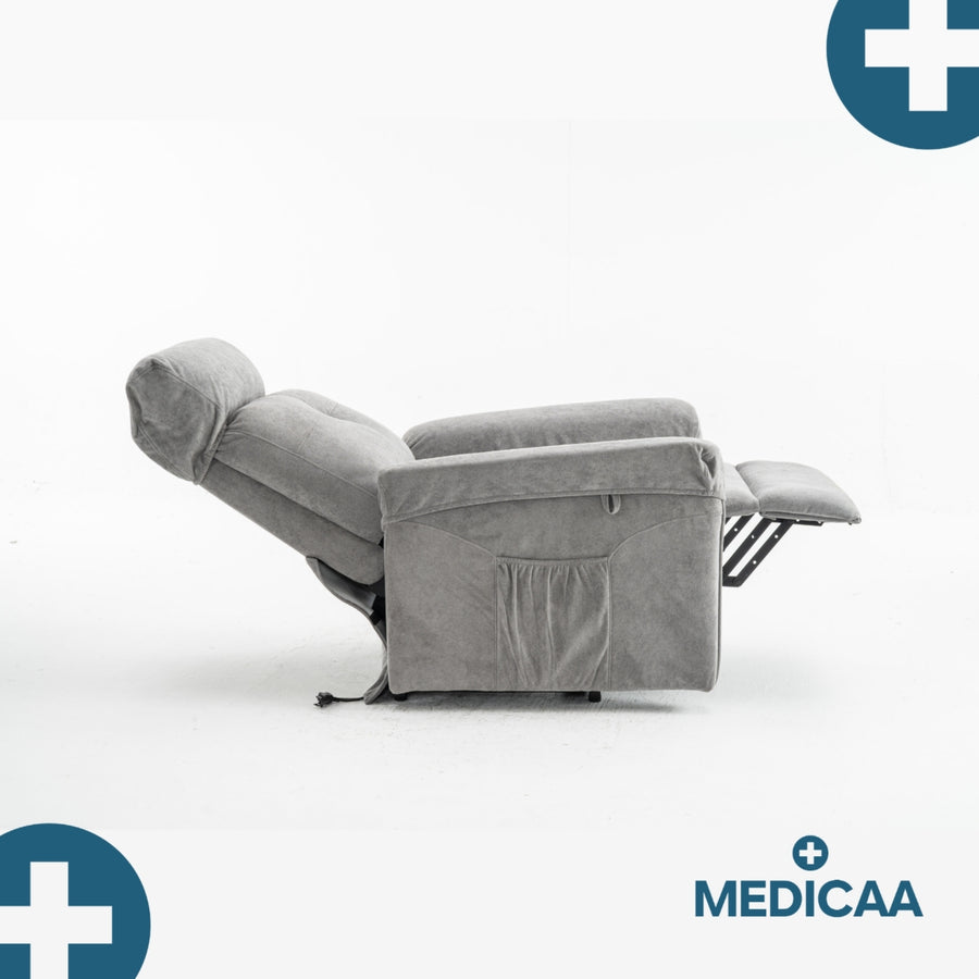 Fauteuil Releveur Premium - 1 Moteur - Gris Foncé - Modèle Anatole - Tranquille Émile