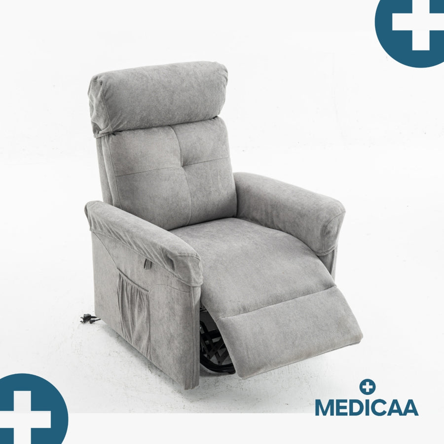Fauteuil Releveur Premium - 1 Moteur - Gris Foncé - Modèle Anatole - Tranquille Émile