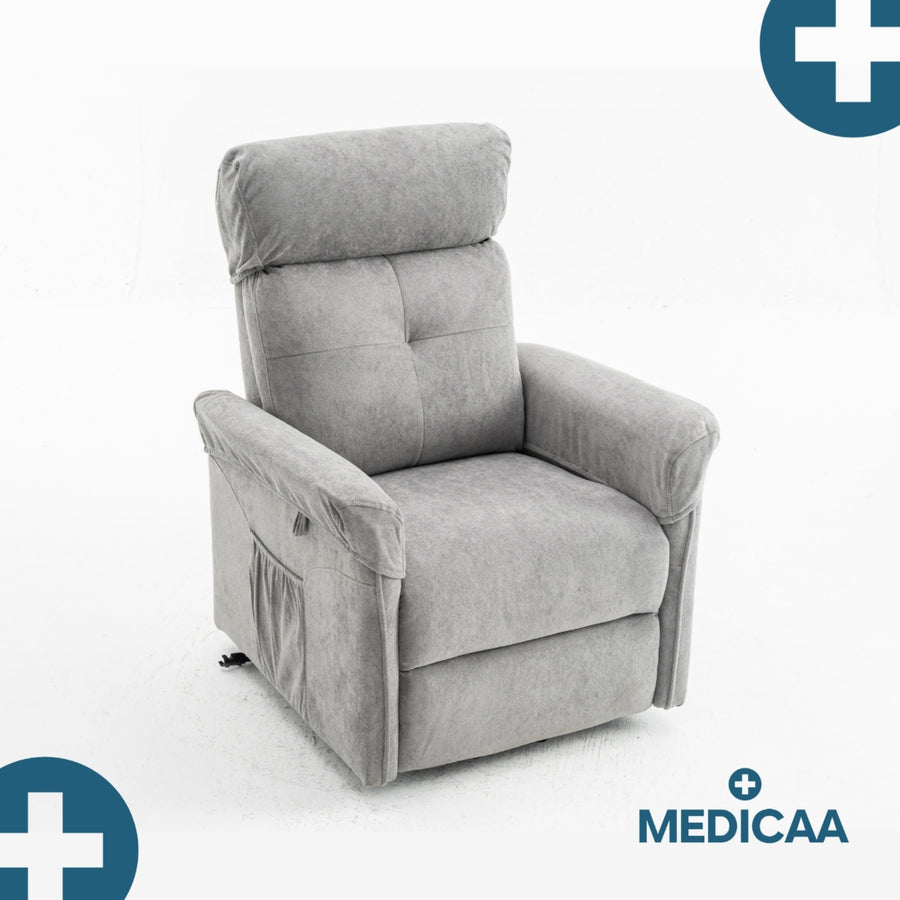 Fauteuil Releveur Premium - 1 Moteur - Gris Foncé - Modèle Anatole - Tranquille Émile