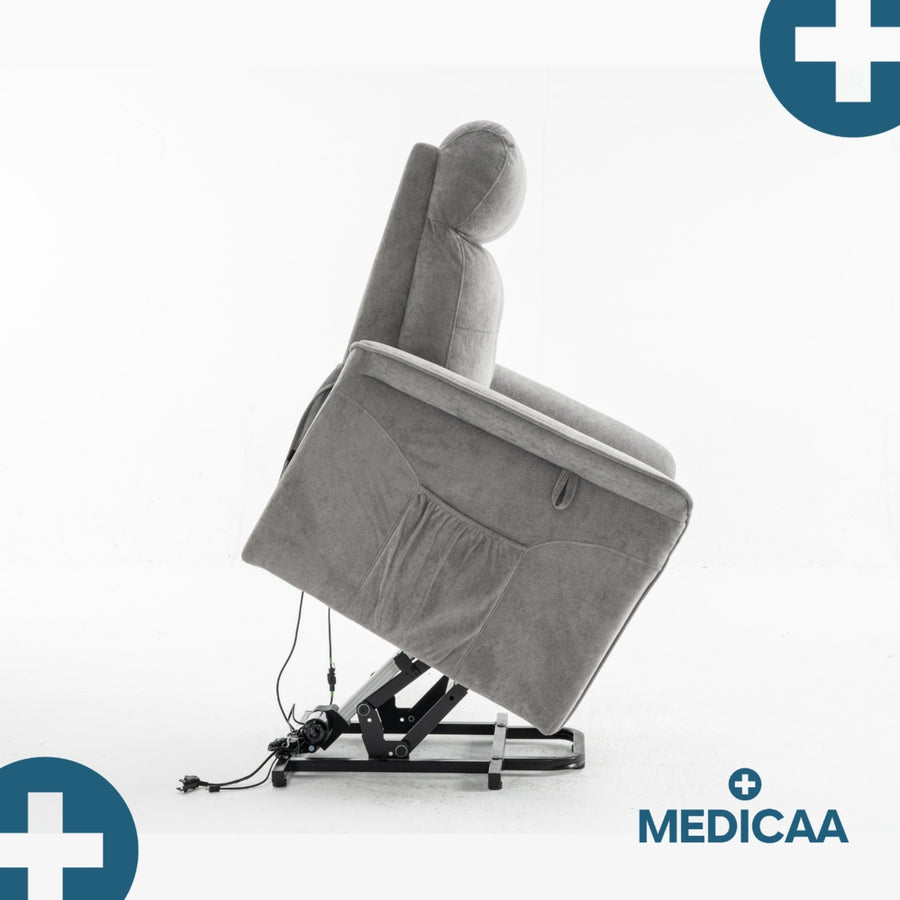 Fauteuil Releveur Premium - 1 Moteur - Gris Foncé - Modèle Anatole - Tranquille Émile