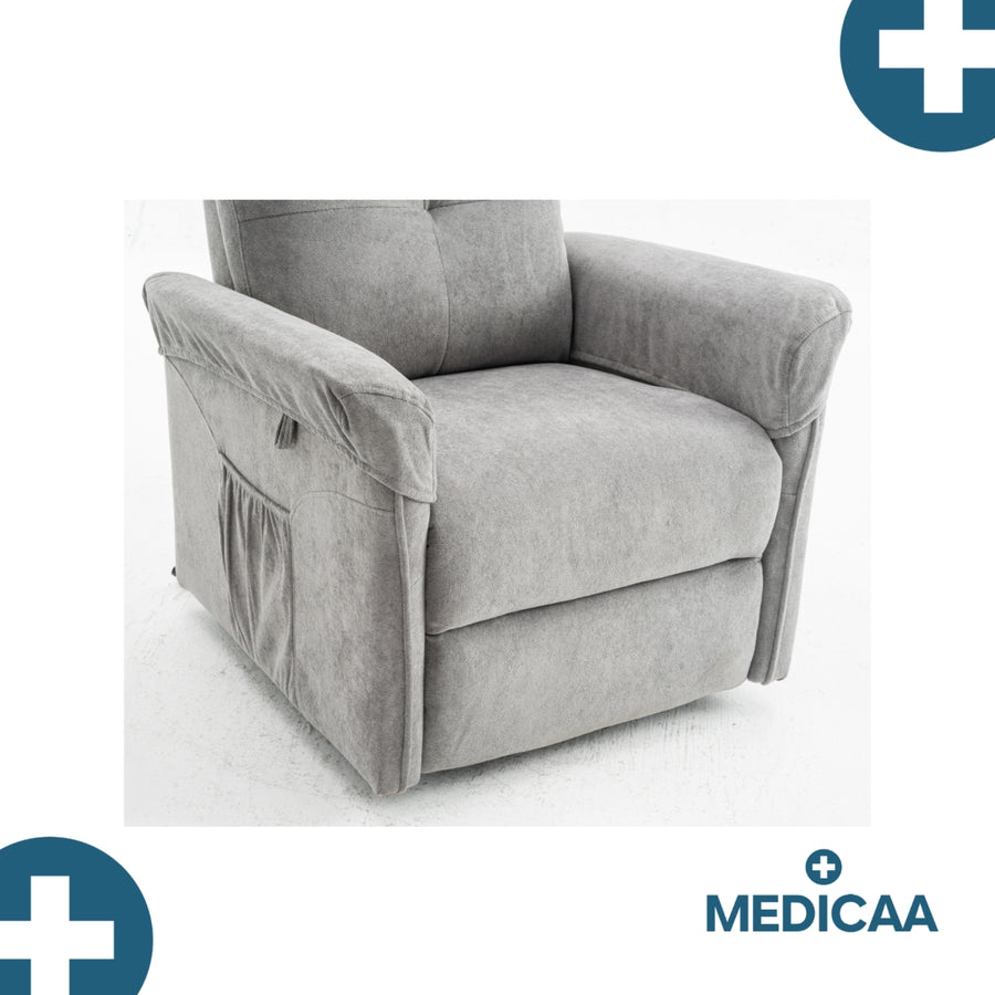 Fauteuil Releveur Premium - 1 Moteur - Gris Foncé - Modèle Anatole - Tranquille Émile
