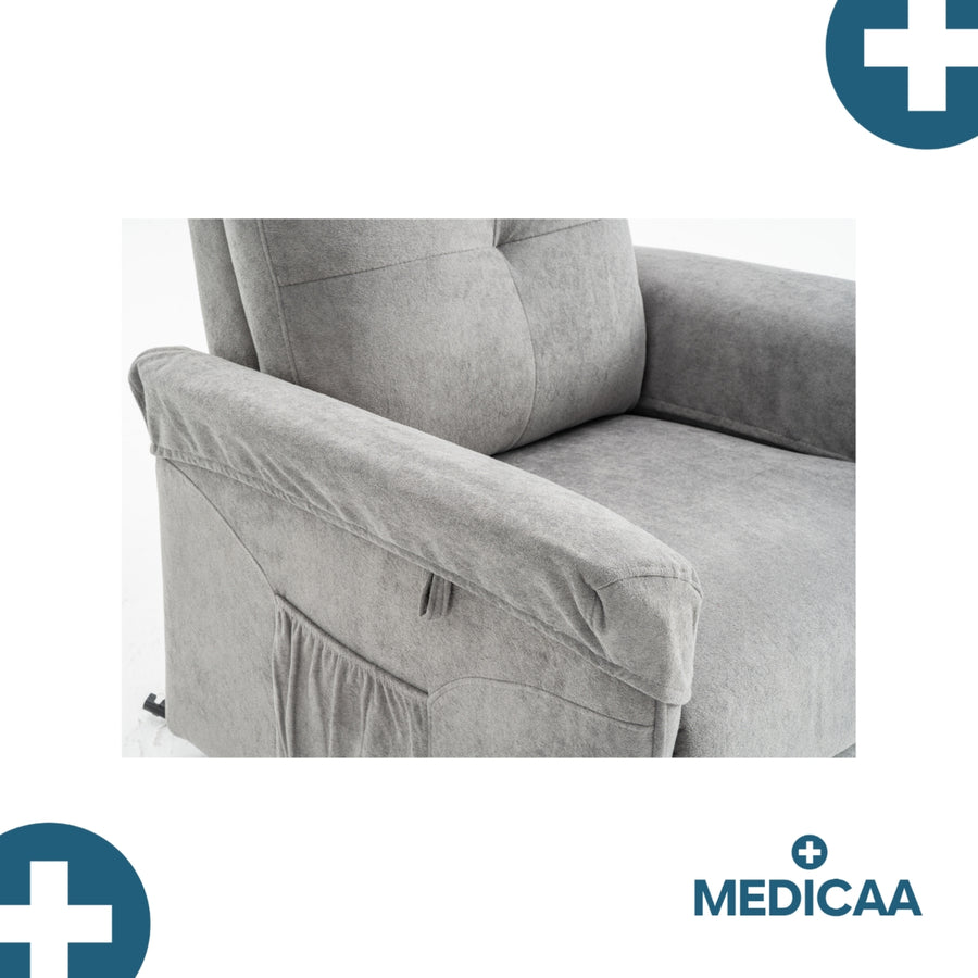 Fauteuil Releveur Premium - 1 Moteur - Gris Foncé - Modèle Anatole - Tranquille Émile