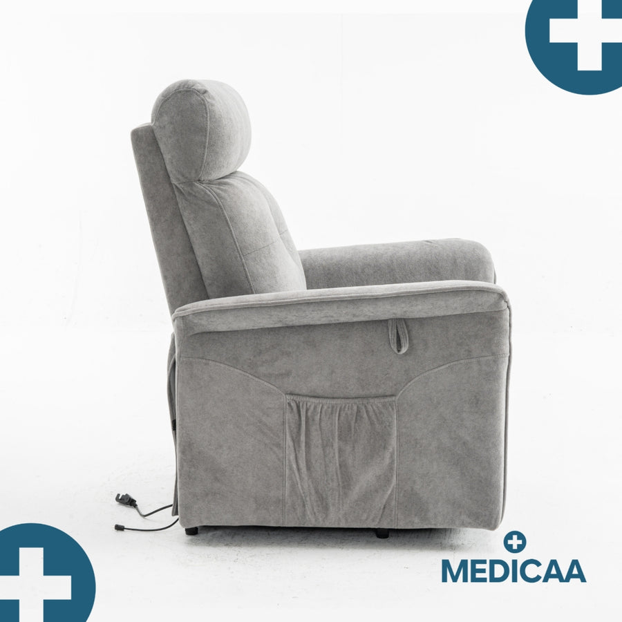 Fauteuil Releveur Premium - 1 Moteur - Gris Foncé - Modèle Anatole - Tranquille Émile