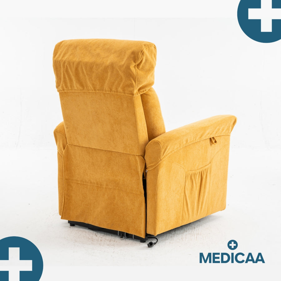 Fauteuil Releveur Premium - 1 Moteur - Jaune - Modèle Anatole - Tranquille Émile