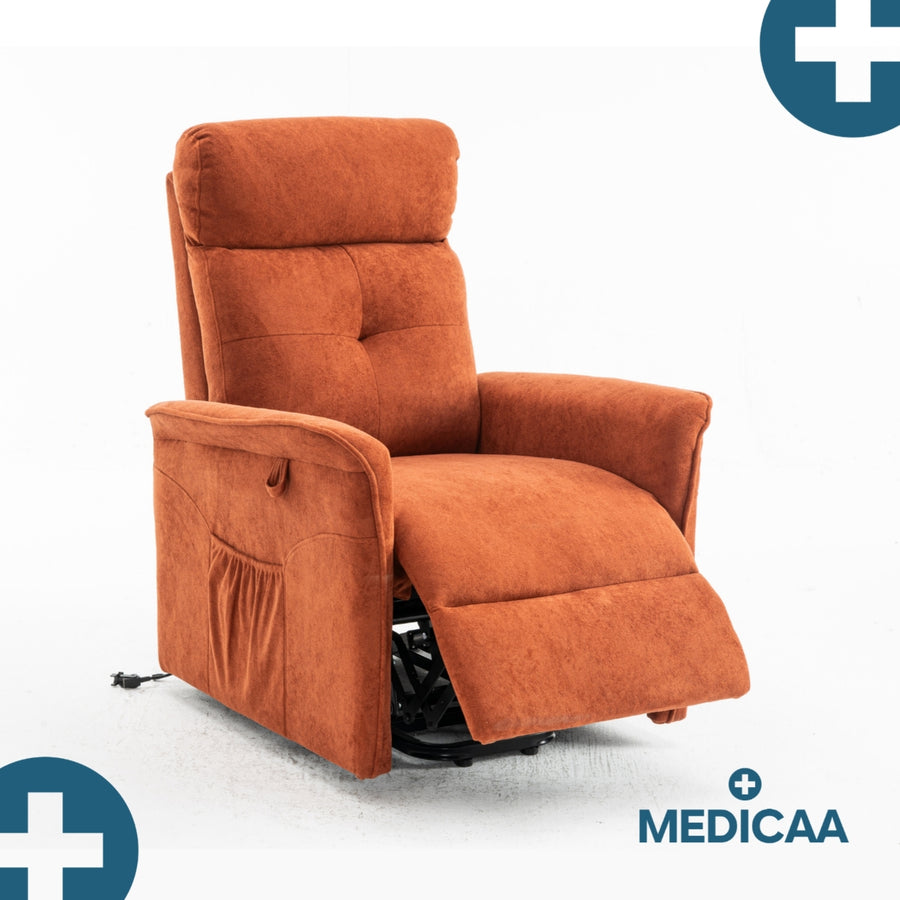 Fauteuil Releveur Premium - 1 Moteur - Rouge - Modèle Anatole - Tranquille Émile