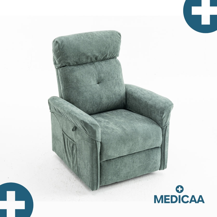 Fauteuil Releveur Premium - 1 Moteur - Vert - Modèle Anatole - Tranquille Émile