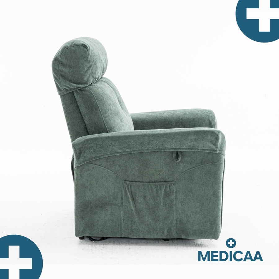 Fauteuil Releveur Premium - 1 Moteur - Vert - Modèle Anatole - Tranquille Émile