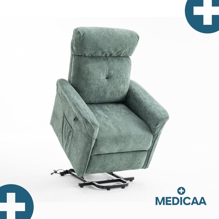 Fauteuil Releveur Premium - 1 Moteur - Vert - Modèle Anatole - Tranquille Émile