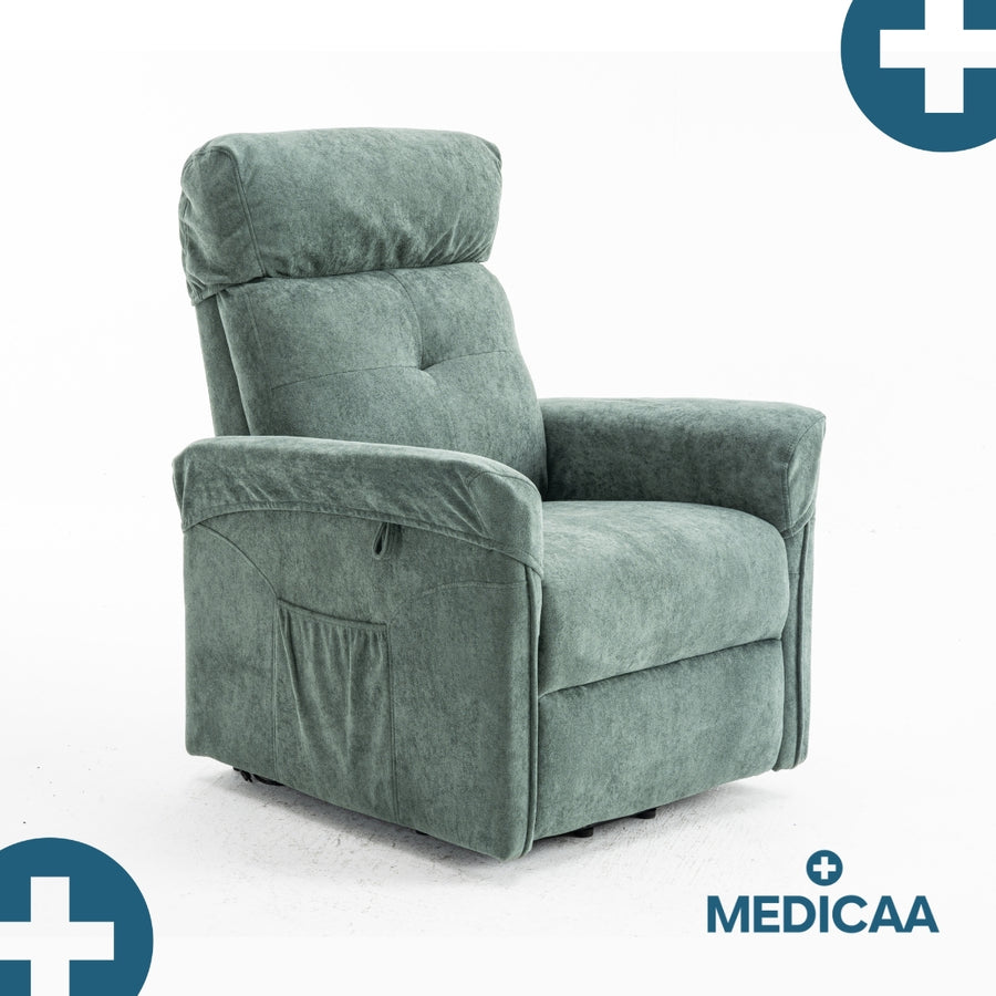 Fauteuil Releveur Premium - 1 Moteur - Vert - Modèle Anatole - Tranquille Émile
