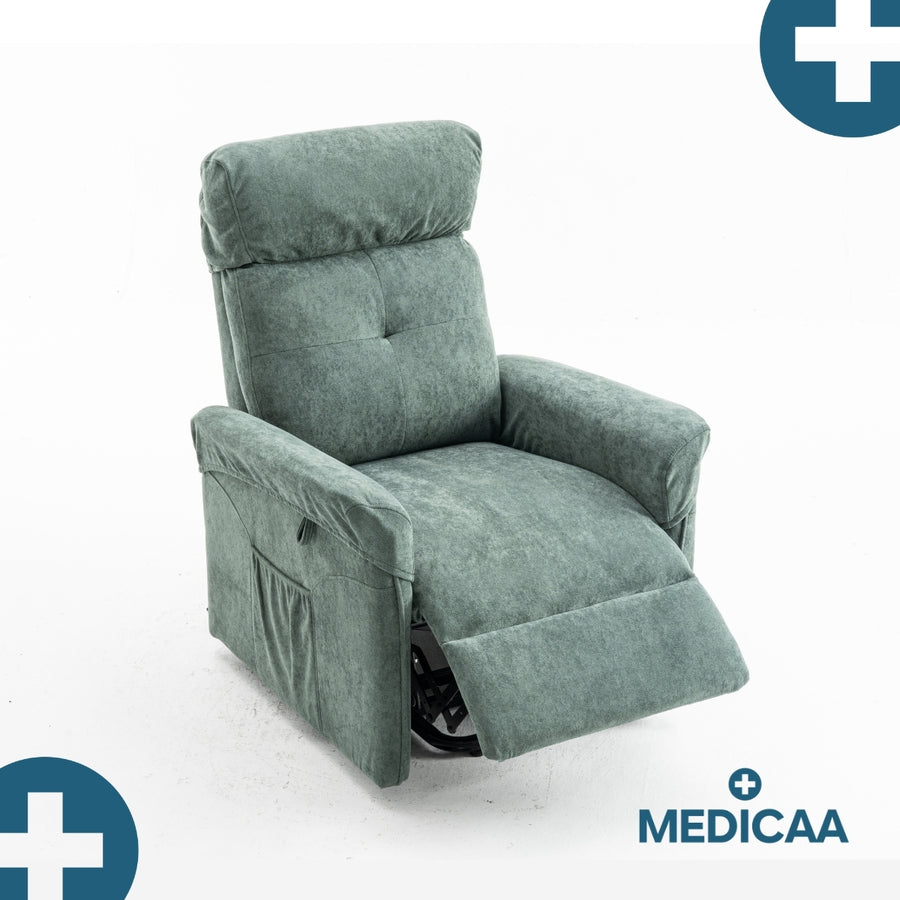 Fauteuil Releveur Premium - 1 Moteur - Vert - Modèle Anatole - Tranquille Émile