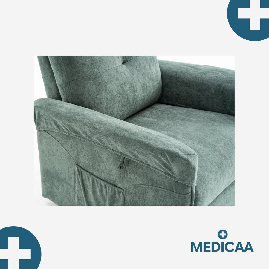 Fauteuil Releveur Premium - 1 Moteur - Vert - Modèle Anatole - Tranquille Émile