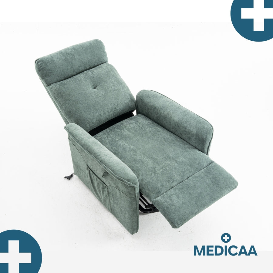 Fauteuil Releveur Premium - 1 Moteur - Vert - Modèle Anatole - Tranquille Émile