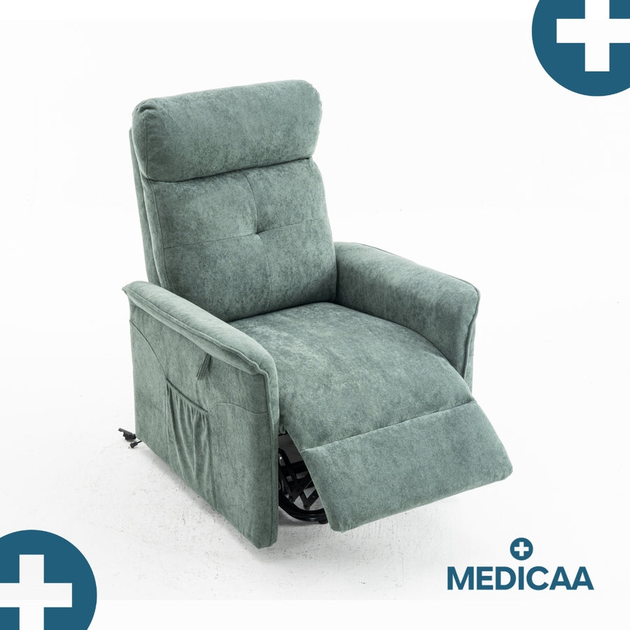 Fauteuil Releveur Premium - 1 Moteur - Vert - Modèle Anatole - Tranquille Émile