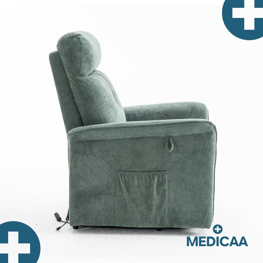 Fauteuil Releveur Premium - 1 Moteur - Vert - Modèle Anatole - Tranquille Émile