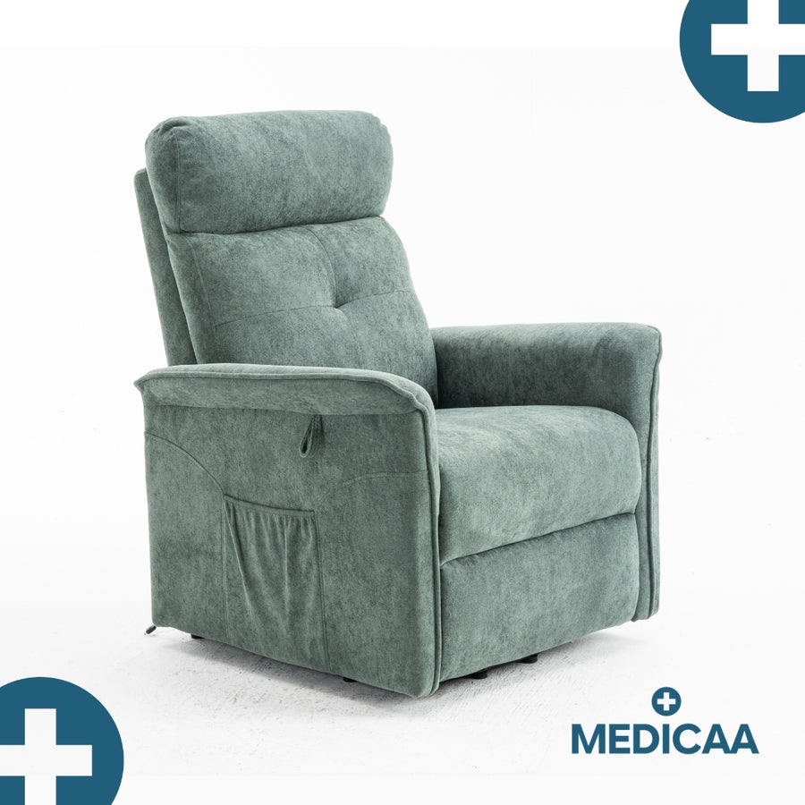 Fauteuil Releveur Premium - 1 Moteur - Vert - Modèle Anatole - Tranquille Émile