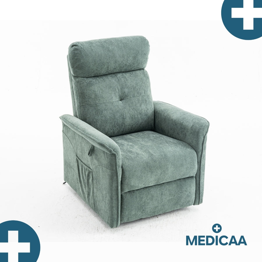 Fauteuil Releveur Premium - 1 Moteur - Vert - Modèle Anatole - Tranquille Émile