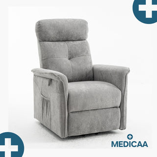 Fauteuil relax releveur 3 fonctions (2 moteurs) – Lucien – Gris foncé