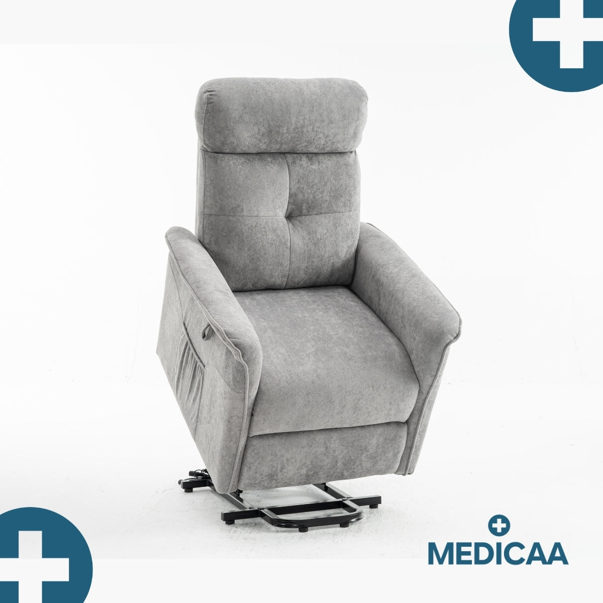 Medicaa fauteuil releveur 2 moteurs gamme eco model lucien coloris gris fonce marque tranquille emile