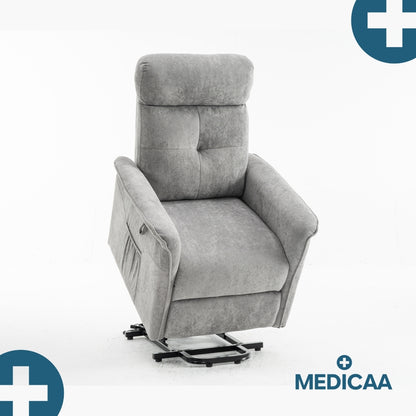 Medicaa fauteuil releveur 2 moteurs gamme eco model lucien coloris gris fonce marque tranquille emile