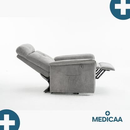 Medicaa fauteuil releveur 2 moteurs gamme eco model lucien coloris gris fonce marque tranquille emile