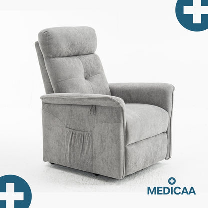 Medicaa fauteuil releveur 2 moteurs gamme eco model lucien coloris gris fonce marque tranquille emile
