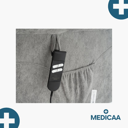 Medicaa fauteuil releveur 2 moteurs gamme eco model lucien coloris gris fonce marque tranquille emile