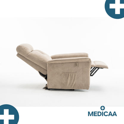 Medicaa fauteuil releveur 2 moteurs gamme premium modele fernand coloris beige marque tranquille emile