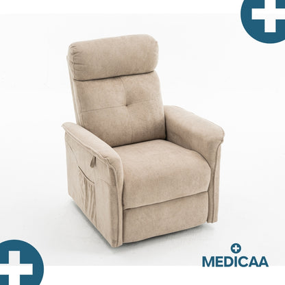 Medicaa fauteuil releveur 2 moteurs gamme premium modele fernand coloris beige marque tranquille emile