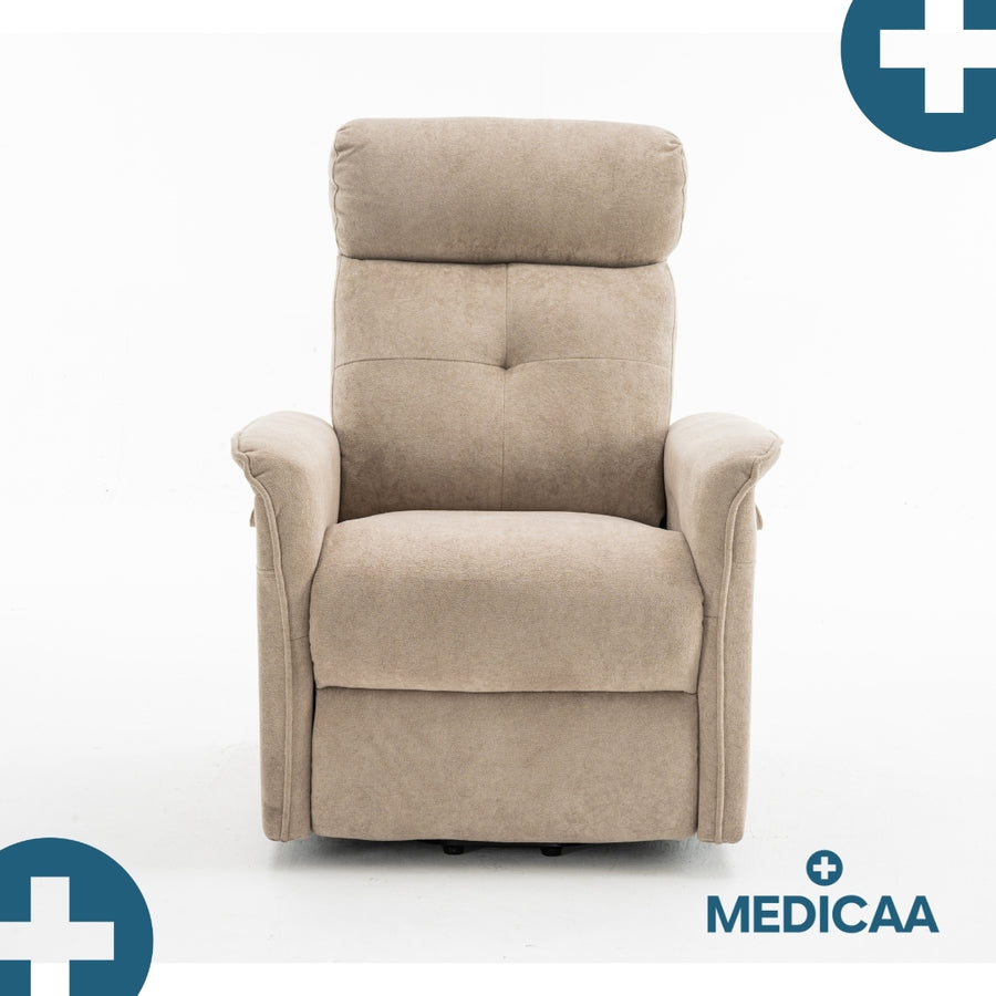 Medicaa fauteuil releveur 2 moteurs gamme premium modele fernand coloris beige marque tranquille emile