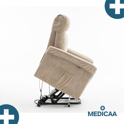Medicaa fauteuil releveur 2 moteurs gamme premium modele fernand coloris beige marque tranquille emile