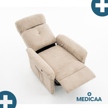Medicaa fauteuil releveur 2 moteurs gamme premium modele fernand coloris beige marque tranquille emile