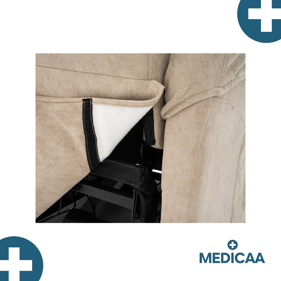 Fauteuil relax releveur 3 fonctions (2 moteurs) – Fernand – Beige
