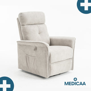 Fauteuil relax releveur 3 fonctions (2 moteurs) – Fernand – Gris clair