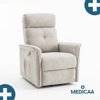 Fauteuil relax releveur 3 fonctions (2 moteurs) – Fernand – Gris clair