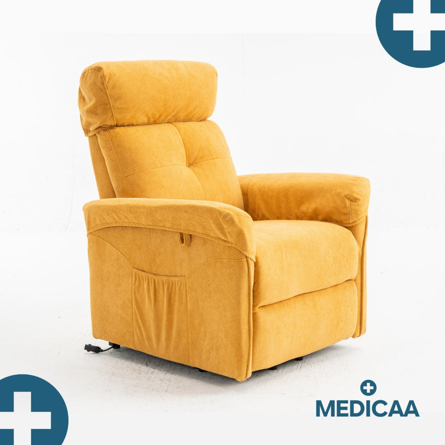 Fauteuil relax releveur 3 fonctions (2 moteurs) – Fernand – Jaune