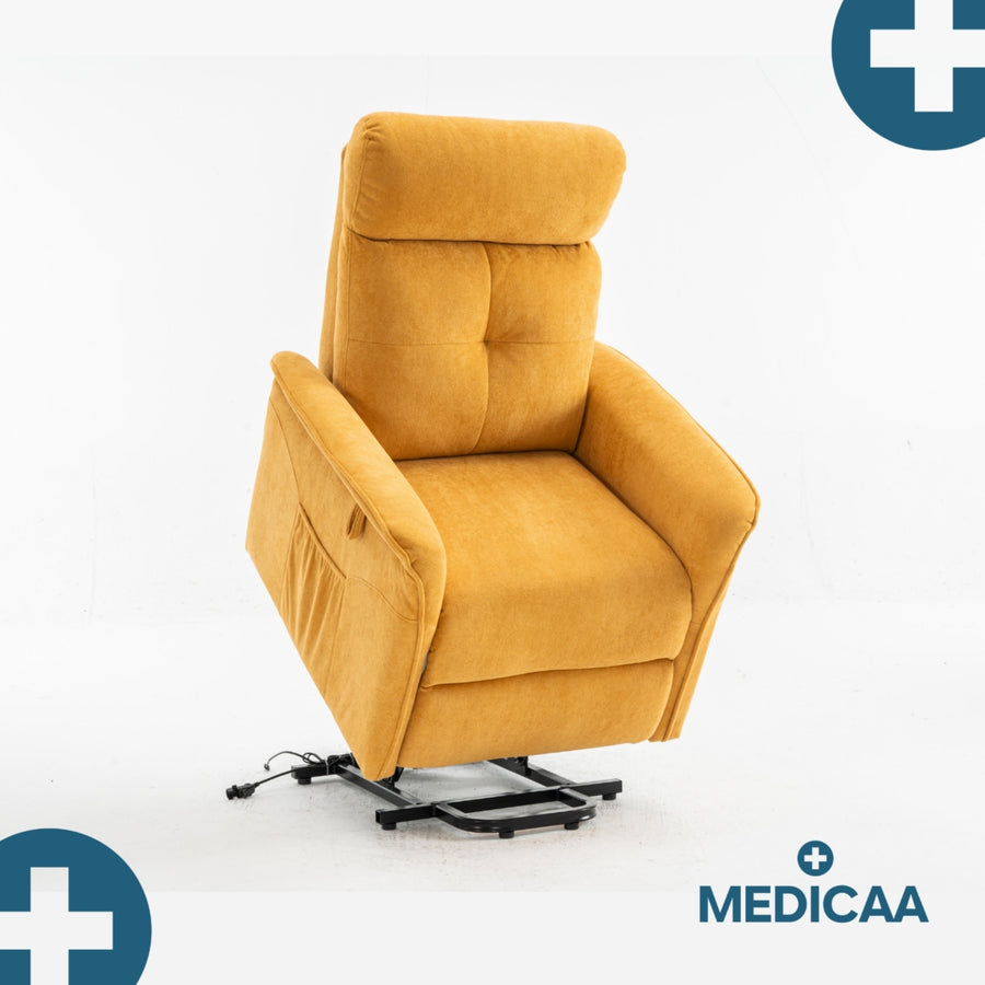 Fauteuil relax releveur 3 fonctions (2 moteurs) – Fernand – Jaune