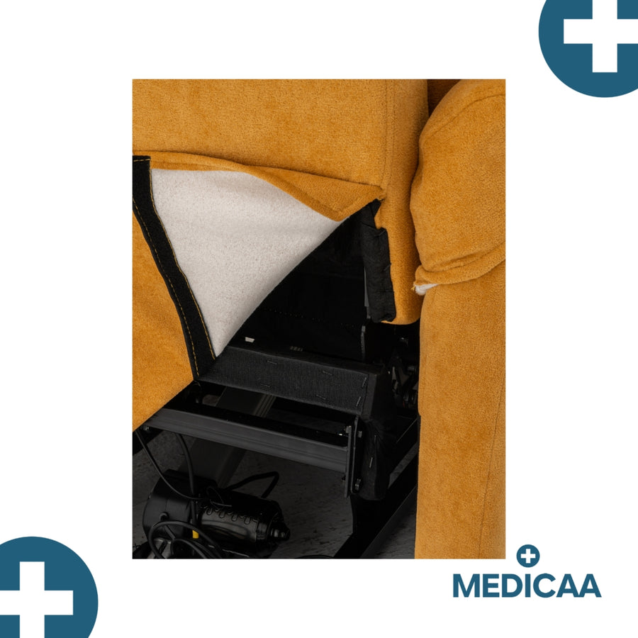 Fauteuil relax releveur 3 fonctions (2 moteurs) – Fernand – Jaune