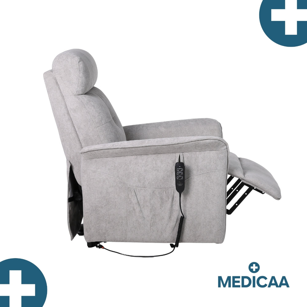 Fauteuil Releveur Premium - 3 Moteurs - Gris Clair - Modèle Eugène - Tranquille Émile