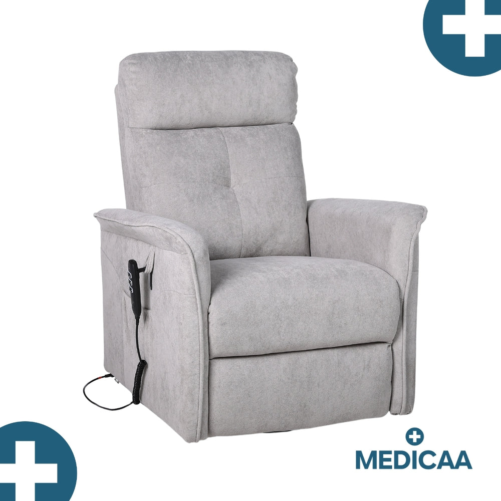 Fauteuil Releveur Premium - 3 Moteurs - Gris Clair - Modèle Eugène - Tranquille Émile