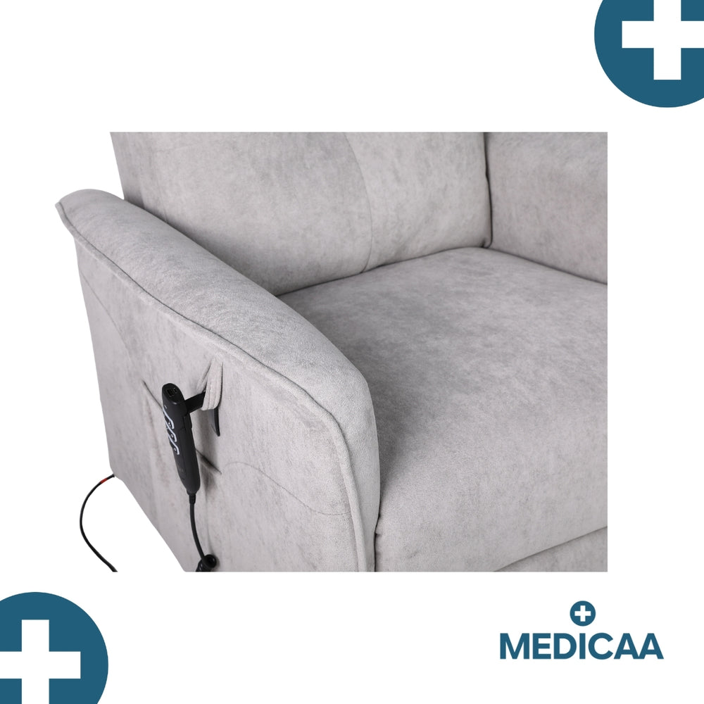 Fauteuil Releveur Premium - 3 Moteurs - Gris Clair - Modèle Eugène - Tranquille Émile