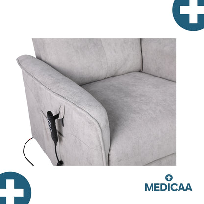 Fauteuil Releveur Premium - 3 Moteurs - Gris Clair - Modèle Eugène - Tranquille Émile