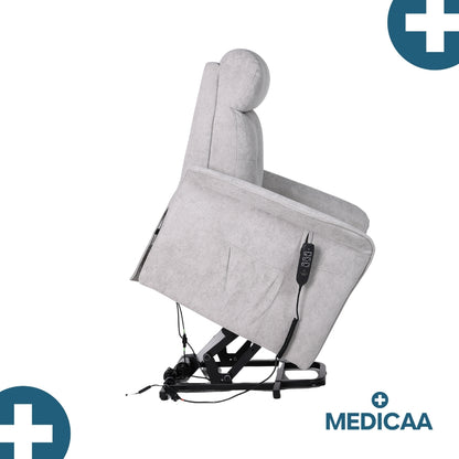 Fauteuil Releveur Premium - 3 Moteurs - Gris Clair - Modèle Eugène - Tranquille Émile