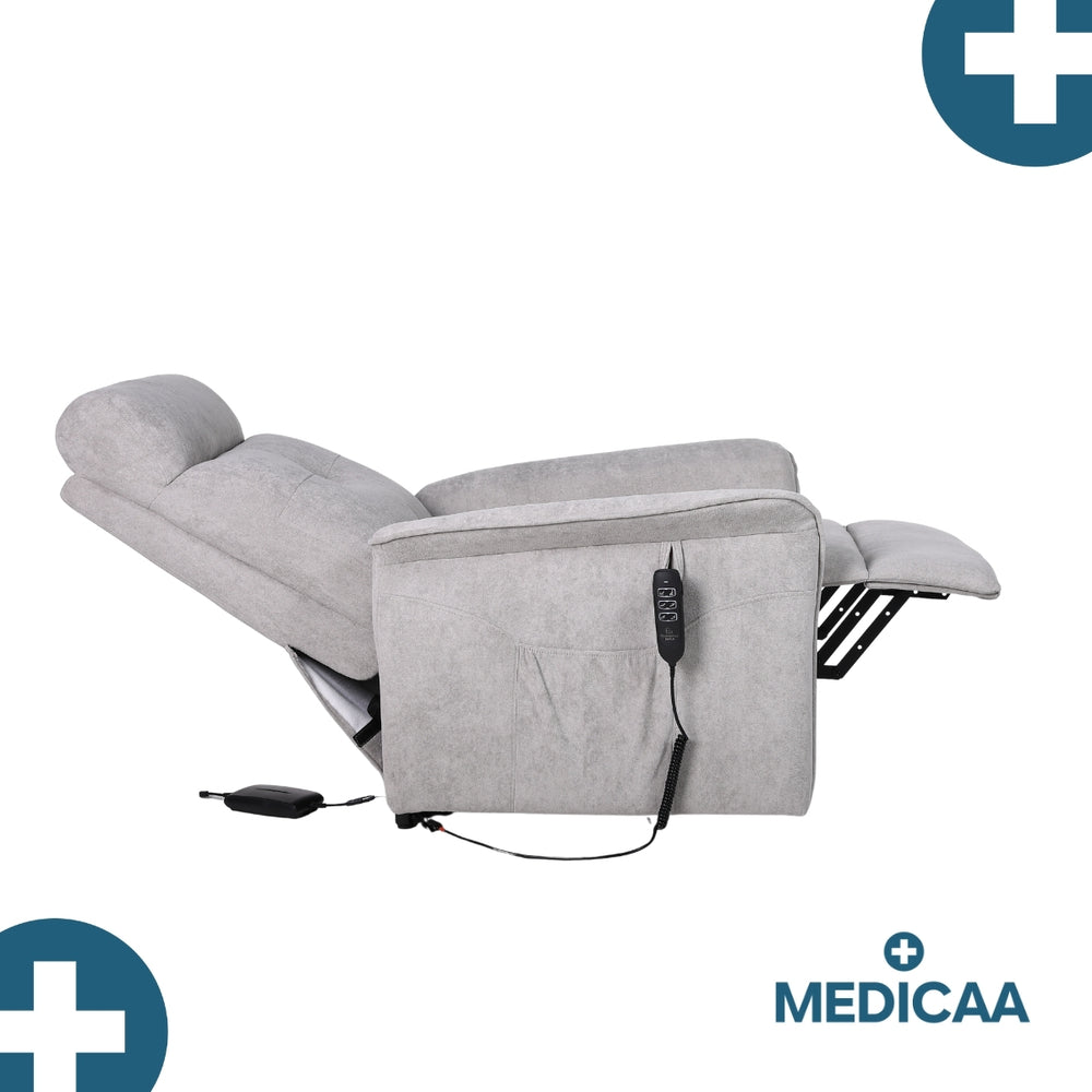 Fauteuil Releveur Premium - 3 Moteurs - Gris Clair - Modèle Eugène - Tranquille Émile
