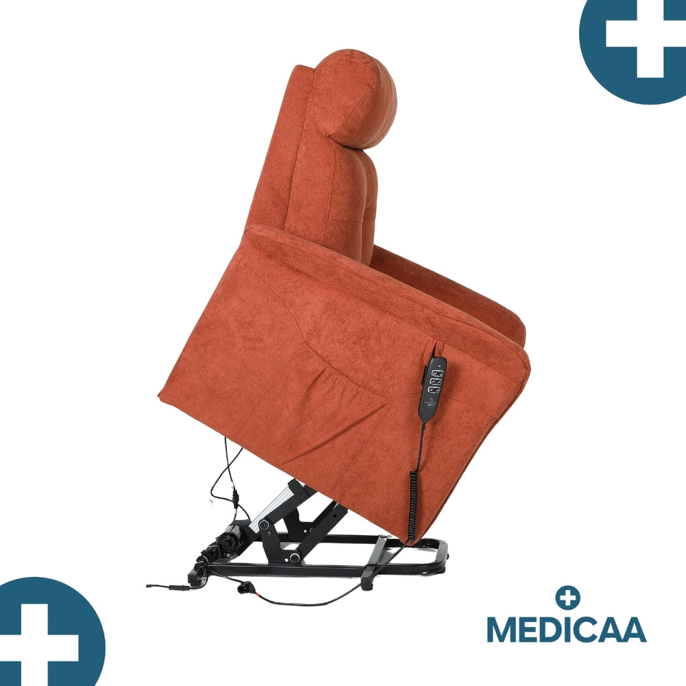 Fauteuil Releveur Premium - 1 Moteur - Rouge - Modèle Anatole - Tranquille Émile