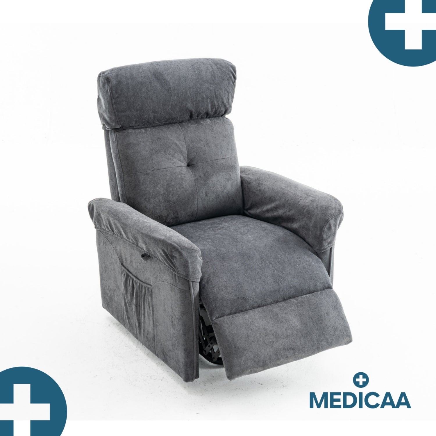 Medicaa fauteuil releveur 3 moteurs premium modele Eugene coloris Anthracite de marque Tranquille Emile