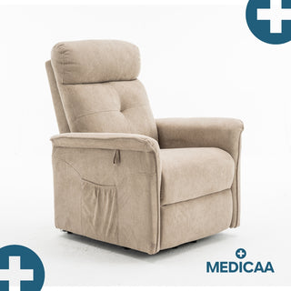 Fauteuil relax releveur 4 fonctions (3 moteurs) – Eugène – Beige